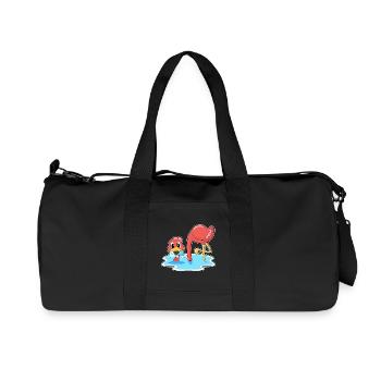 Poisson flamant rose - Sac de sport en toile recyclée Stanley/Stella - noir - Devant
