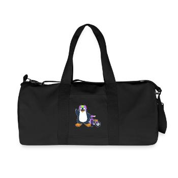 Penguin Bike - Recycled Canvas Sports Bag by Stanley/Stella - black - Front