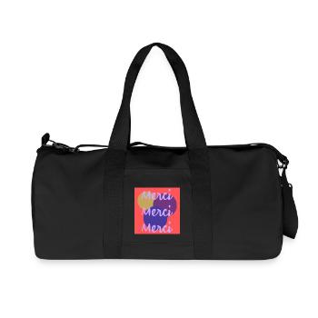 MERCI. THANKS. THANK YOU. ANNIVERSAIRE. NAISSANCE. - Sac de sport en toile recyclée Stanley/Stella - noir - Devant