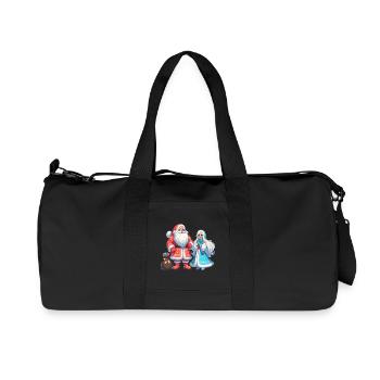 Ded Moroz Snegurotschka russischer Weihnachtsmann - Recycelte Canvas-Sporttasche von Stanley/Stella - Schwarz - Vorne