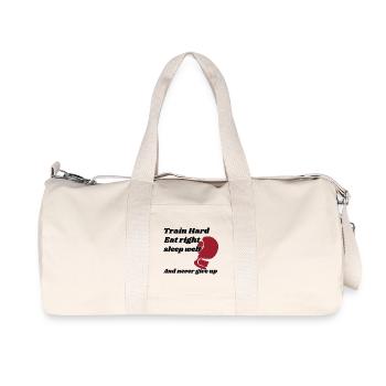 TrainHardEatRightSleepWell Training Motivation - Recycled Canvas Sports Bag by Stanley/Stella - natural - Front