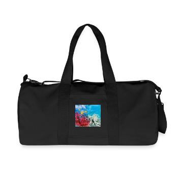Lebendige Korallenriff-Unterwasserwelt - Recycelte Canvas-Sporttasche von Stanley/Stella - Schwarz - Vorne