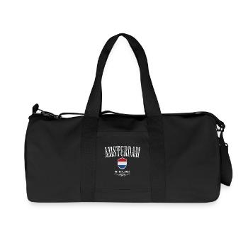 Amo Amsterdam, Amsterdam Netherlands - Recycled Canvas Sports Bag by Stanley/Stella - black - Front