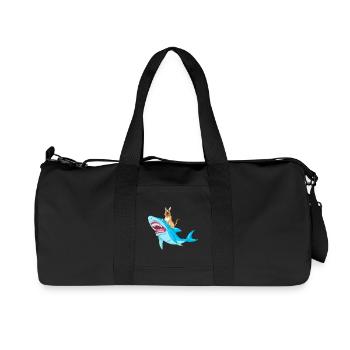 German Shepherd Shark Ride - Recycled Canvas Sports Bag by Stanley/Stella - black - Front
