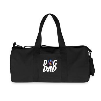 Dachshund Dog Dad Watercolor Design Weiner Dog - Recycled Canvas Sports Bag by Stanley/Stella - black - Front