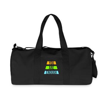 You Are Enough Self Love Motivational Quote - Recycled Canvas Sports Bag by Stanley/Stella - black - Front