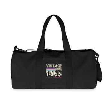 Vintage 1966 Jahrgang Geburtstag Retro Geschenk - Recycelte Canvas-Sporttasche von Stanley/Stella - Schwarz - Vorne