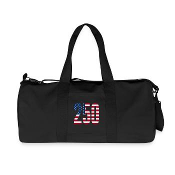 250 American Flag 4th Of July Happy Birthday - Recycelte Canvas-Sporttasche von Stanley/Stella - Schwarz - Vorne