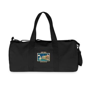 Aruba Oranjestad Vintage Reisemarke - Recycelte Canvas-Sporttasche von Stanley/Stella - Schwarz - Vorne