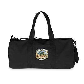 San Marino Borgo Maggiore Vintage Reisemarke - Recycelte Canvas-Sporttasche von Stanley/Stella - Schwarz - Vorne