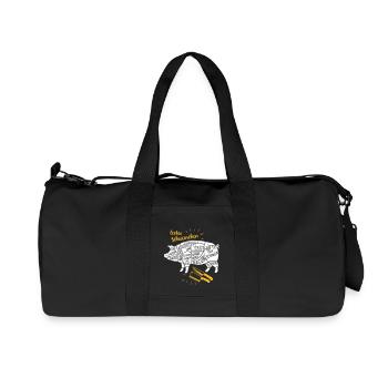 lecker Schweinchen lustiges Grill Shirt Geschenk - Recycelte Canvas-Sporttasche von Stanley/Stella - Schwarz - Vorne