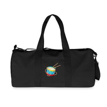 colorful drum for children with drumsticks - Recycled Canvas Sports Bag by Stanley/Stella - black - Front