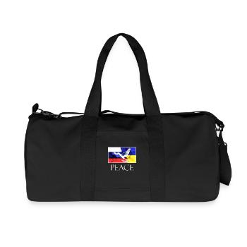 PEACE Russia Ukraine Dove of Peace white - Recycled Canvas Sports Bag by Stanley/Stella - black - Front