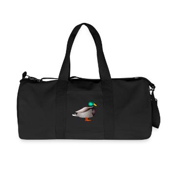 handgezeichnete männliche Ente Erpel oder Enterich - Recycelte Canvas-Sporttasche von Stanley/Stella - Schwarz - Vorne