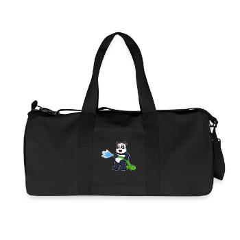 Panda Firefighter Fire Hose Fire Hose Fire Brigade - Recycled Canvas Sports Bag by Stanley/Stella - black - Front