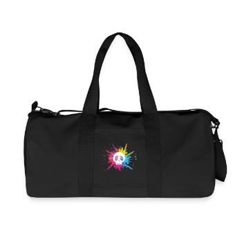White skull and multicolored explosion - Recycled Canvas Sports Bag by Stanley/Stella - black - Front
