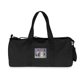 Expressive Weinflaschen vier Freunde - Recycelte Canvas-Sporttasche von Stanley/Stella - Schwarz - Vorne