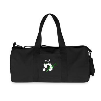 Panda with bamboo - Recycled Canvas Sports Bag by Stanley/Stella - black - Front