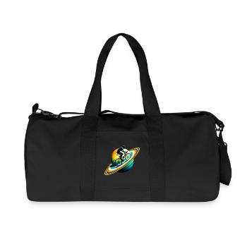 Cyclist on Saturn - Recycled Canvas Sports Bag by Stanley/Stella - black - Front