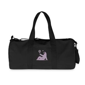 Faultier Tennis Tennisspieler Ball Horn Silhouette - Recycelte Canvas-Sporttasche von Stanley/Stella - Schwarz - Vorne