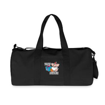 Happy Pig Nights with the Pig Night Man - Recycled Canvas Sports Bag by Stanley/Stella - black - Front