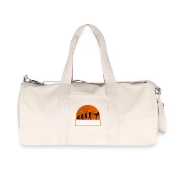 Evolution Of Kickboxing Funny Martial Arts Retro - Recycled Canvas Sports Bag by Stanley/Stella - natural - Front