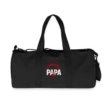 Papa Gleitschirm mit Herz - Recycelte Canvas-Sporttasche von Stanley/Stella - Schwarz - Vorne