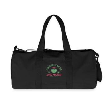Everything Is Better With Matcha Green Tea - Recycled Canvas Sports Bag by Stanley/Stella - black - Front