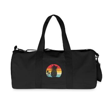 Pineapple Summer Retro Beach Vintage Sunset - Recycled Canvas Sports Bag by Stanley/Stella - black - Front