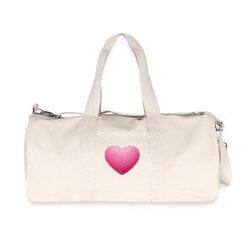 Pink Heart Golfball-Textur - Recycelte Canvas-Sporttasche von Stanley/Stella - Naturweiß - Vorne