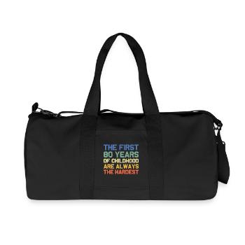 Les 80 premières années d’enfance sont difficiles - Sac de sport en toile recyclée Stanley/Stella - noir - Devant