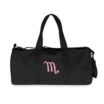 Scorpio Zodiac Sign Symbol Pastel Pink - Recycled Canvas Sports Bag by Stanley/Stella - black - Front