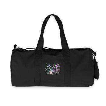 Floral Ashley Name Print - Recycled Canvas Sports Bag by Stanley/Stella - black - Front
