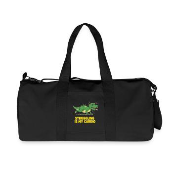 Dinosaurier hasst Cardio Training - Recycelte Canvas-Sporttasche von Stanley/Stella - Schwarz - Vorne