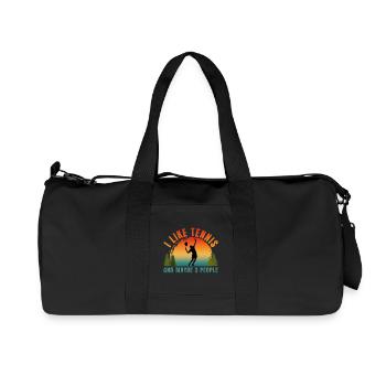 I LIKE TENNIS AND MAYBE 3 PEOPLE  - Recycled Canvas Sports Bag by Stanley/Stella - black - Front