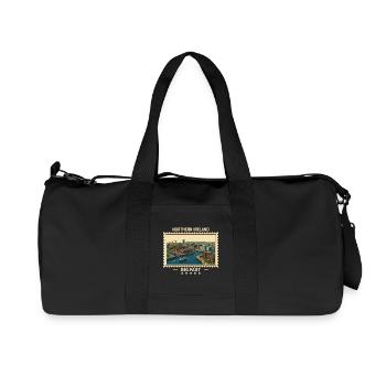 Northern Ireland Belfast Vintage Travel Brand - Recycled Canvas Sports Bag by Stanley/Stella - black - Front