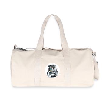 Affe Astronaut Schimpanse Mond Tier Eis Weltall - Recycelte Canvas-Sporttasche von Stanley/Stella - Naturweiß - Vorne