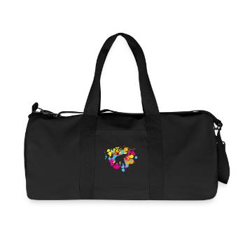Yoga Splash Elephant Blobs Holi India Meditation - Recycled Canvas Sports Bag by Stanley/Stella - black - Front