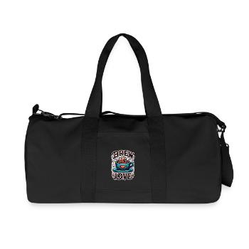 Brew Love - Coffee Cup Illustration - Recycled Canvas Sports Bag by Stanley/Stella - black - Front
