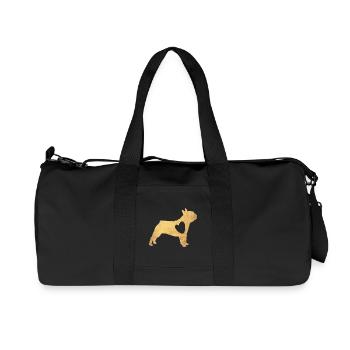 Pug Gold Dog Heart Pug Life Dog Love Fan Walk - Recycled Canvas Sports Bag by Stanley/Stella - black - Front