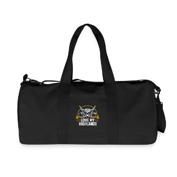 Love My Highlands - Highland Graphic and Saying - Recycled Canvas Sports Bag by Stanley/Stella - black - Front
