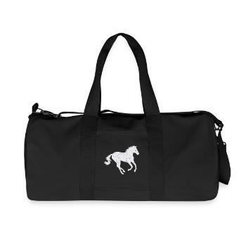 White horse galloping - Recycled Canvas Sports Bag by Stanley/Stella - black - Front