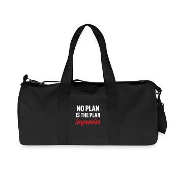 Motivational Message No Plan - Recycled Canvas Sports Bag by Stanley/Stella - black - Front