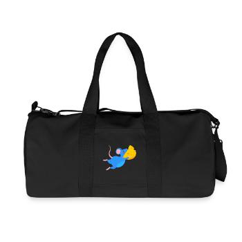 Happy Blue Mouse & Yellow Cheese - Recycled Canvas Sports Bag by Stanley/Stella - black - Front
