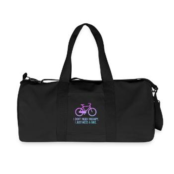 Bike Therapy Gradient Quote - Recycled Canvas Sports Bag by Stanley/Stella - black - Front