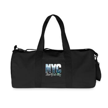 Lettres en bloc de la Skyline de New York - Sac de sport en toile recyclée Stanley/Stella - noir - Devant