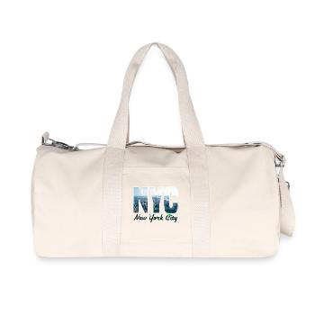 NYC Skyline Blockbuchstaben - Recycelte Canvas-Sporttasche von Stanley/Stella - Naturweiß - Vorne
