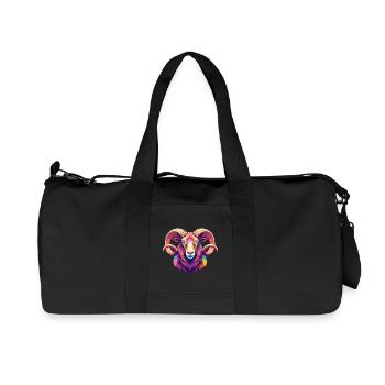 Tête de mouton : Drôle d’animal de ferme, cadeau - Sac de sport en toile recyclée Stanley/Stella - noir - Devant