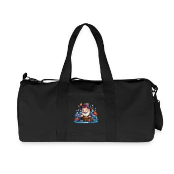 Cheerful fisherman with colorful fish - Recycled Canvas Sports Bag by Stanley/Stella - black - Front
