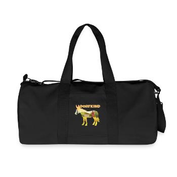 Esel Dorfkind Bauer Landwirt - Recycelte Canvas-Sporttasche von Stanley/Stella - Schwarz - Vorne